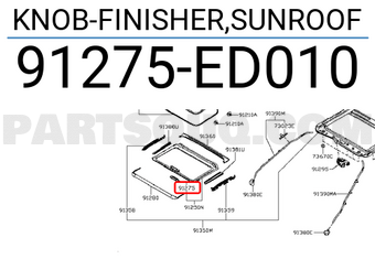 Nissan 91275ED010 KNOB-FINISHER,SUNROOF
