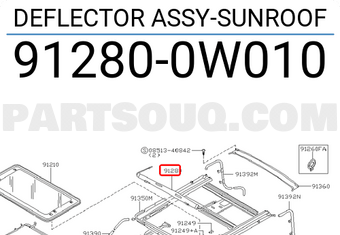 Nissan 912800W010 DEFLECTOR ASSY-SUNROOF