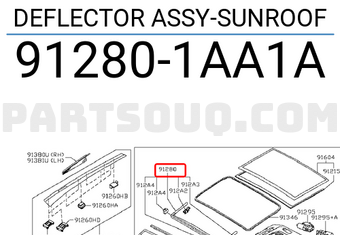 Nissan 912801AA1A DEFLECTOR ASSY-SUNROOF