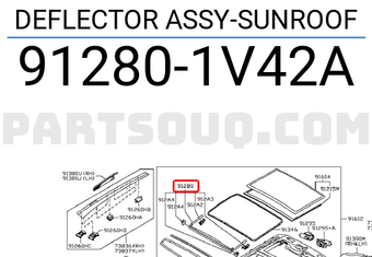 Nissan 912801V42A DEFLECTOR ASSY-SUNROOF