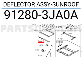 Nissan 912803JA0A DEFLECTOR ASSY-SUNROOF