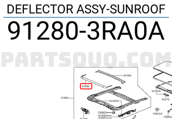 Nissan 912803RA0A DEFLECTOR ASSY-SUNROOF