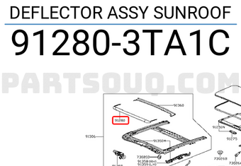 Nissan 912803TA1C DEFLECTOR ASSY SUNROOF