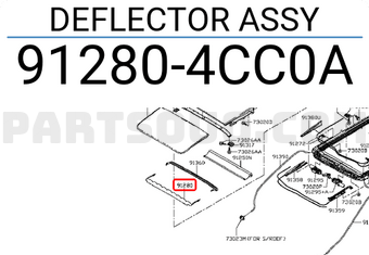 Nissan 912804CC0A DEFLECTOR ASSY