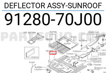 Nissan 9128070J00 DEFLECTOR ASSY-SUNROOF