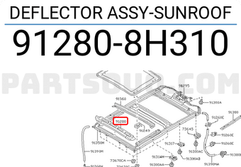 Nissan 912808H310 DEFLECTOR ASSY-SUNROOF