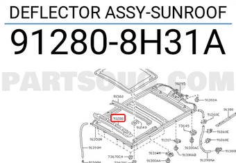 Nissan 912808H31A DEFLECTOR ASSY-SUNROOF