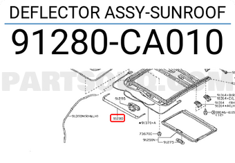 Nissan 91280CA010 DEFLECTOR ASSY-SUNROOF