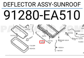 Nissan 91280EA510 DEFLECTOR ASSY-SUNROOF