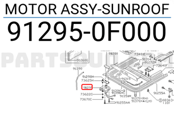 Nissan 912950F000 MOTOR ASSY-SUNROOF