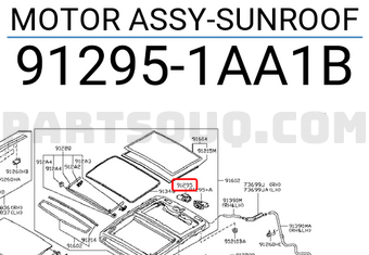 Nissan 912951AA1B MOTOR ASSY-SUNROOF