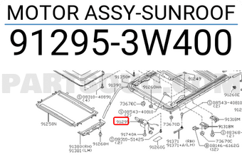 Nissan 912953W400 MOTOR ASSY-SUNROOF