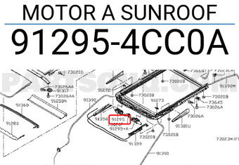 Nissan 912954CC0A MOTOR A SUNROOF