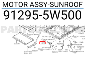 Nissan 912955W500 MOTOR ASSY-SUNROOF