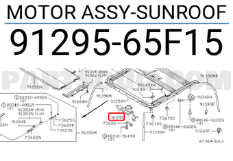 Nissan 9129565F15 MOTOR ASSY-SUNROOF