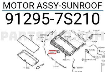 Nissan 912957S210 MOTOR ASSY-SUNROOF