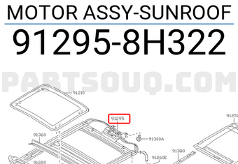 Nissan 912958H322 MOTOR ASSY-SUNROOF