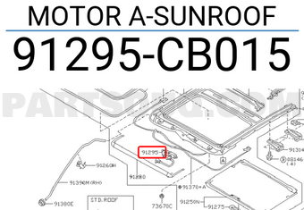 Nissan 91295CB015 MOTOR A-SUNROOF
