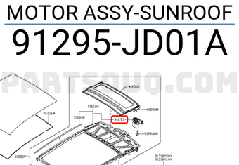 Nissan 91295JD01A MOTOR ASSY-SUNROOF