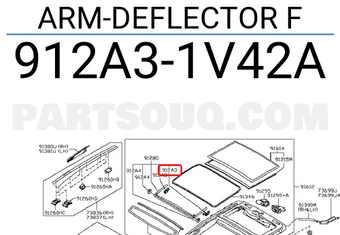 Nissan 912A31V42A ARM-DEFLECTOR F