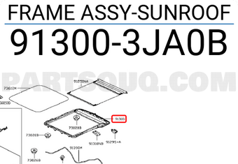 Nissan 913003JA0B FRAME ASSY-SUNROOF