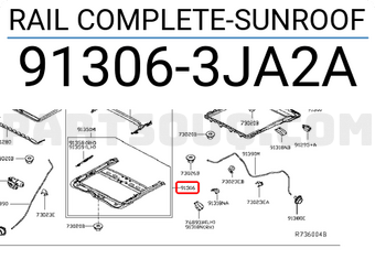 Nissan 913063JA2A RAIL COMPLETE-SUNROOF