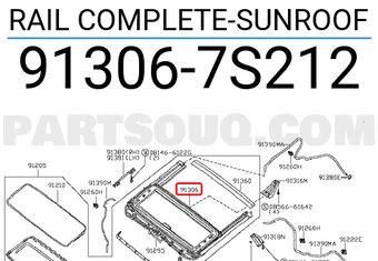 Nissan 913067S212 RAIL COMPLETE-SUNROOF