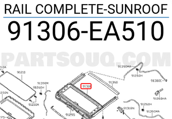 Nissan 91306EA510 RAIL COMPLETE-SUNROOF