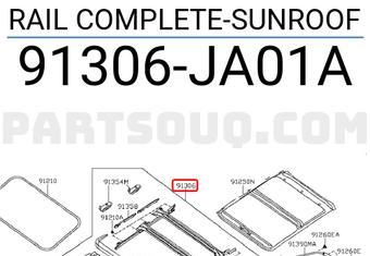 Nissan 91306JA01A RAIL COMPLETE-SUNROOF
