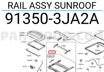Nissan 913503JA2A RAIL ASSY SUNROOF