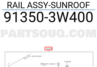 Nissan 913503W400 RAIL ASSY-SUNROOF