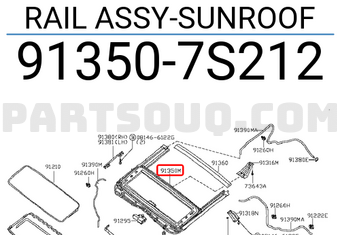 Nissan 913507S212 RAIL ASSY-SUNROOF