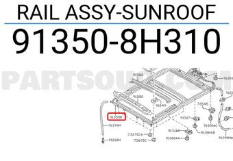 Nissan 913508H310 RAIL ASSY-SUNROOF
