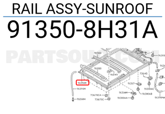 Nissan 913508H31A RAIL ASSY-SUNROOF