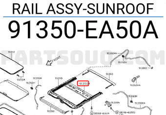 Nissan 91350EA50A RAIL ASSY-SUNROOF