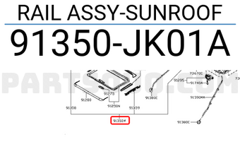 Nissan 91350JK01A RAIL ASSY-SUNROOF