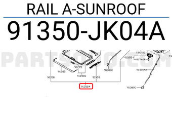 Nissan 91350JK04A RAIL A-SUNROOF
