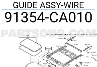 Nissan 91354CA010 GUIDE ASSY-WIRE