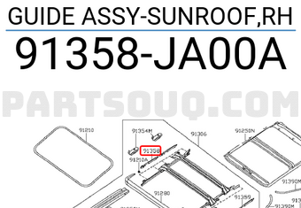 Nissan 91358JA00A GUIDE ASSY-SUNROOF,RH