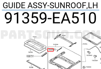 Nissan 91359EA510 GUIDE ASSY-SUNROOF,LH