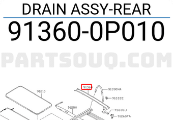 Nissan 913600P010 DRAIN ASSY-REAR