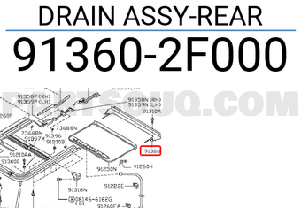 Nissan 913602F000 DRAIN ASSY-REAR