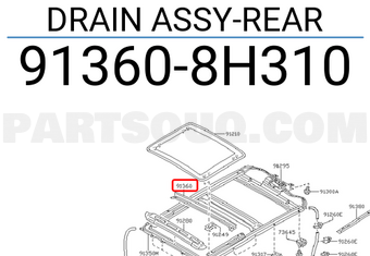 Nissan 913608H310 DRAIN ASSY-REAR