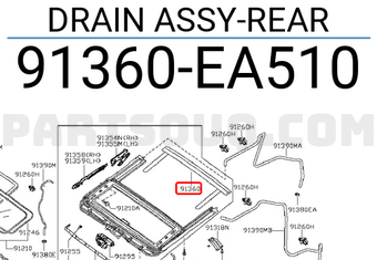 Nissan 91360EA510 DRAIN ASSY-REAR