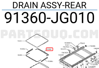 Nissan 91360JG010 DRAIN ASSY-REAR