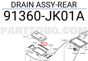 Nissan 91360JK01A DRAIN ASSY-REAR
