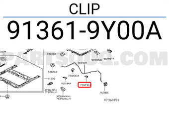 Nissan 913619Y00A CLIP