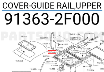 Nissan 913632F000 COVER-GUIDE RAIL,UPPER