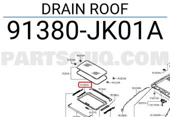 Nissan 91380JK01A DRAIN ROOF