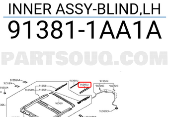 Nissan 913811AA1A INNER ASSY-BLIND,LH